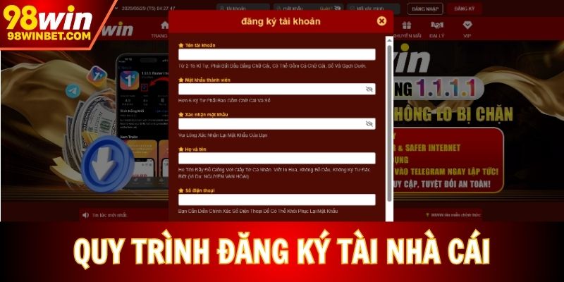 Quy trình đăng ký tài nhà cái