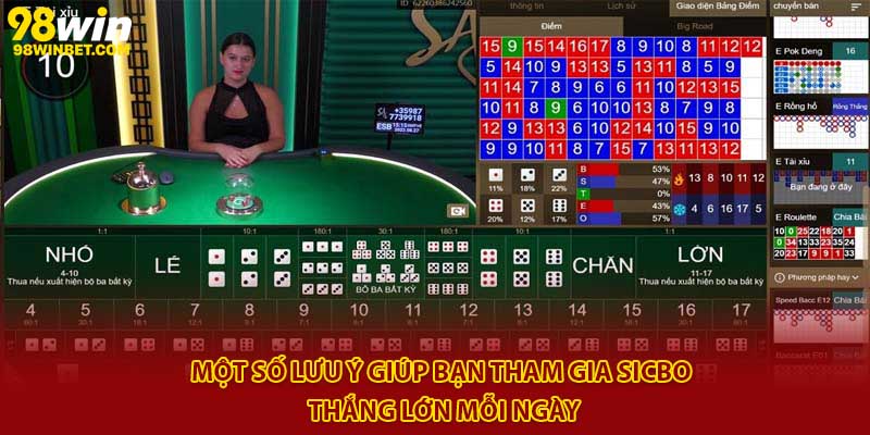 Hướng Dẫn Cách Chơi Tài Xỉu 98win Đơn Giản, Thắng Lớn 4 Một số lưu ý giúp bạn tham gia Sicbo thắng lớn mỗi ngày