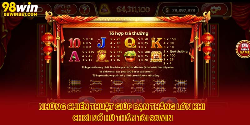 Nổ Hũ Thần Tài 98win - Cơ Hội Phát Tài Không Thể Bỏ Qua 4 Những chiến thuật giúp bạn thắng lớn khi chơi Nổ hũ Thần Tài 98Win